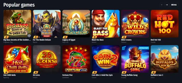 Winshark Popular Games